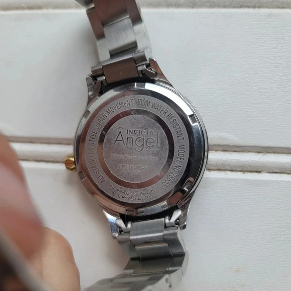 Invicta Angel Quartz Crystal White MOP Dial Ladies Watch 28655 Japan Movement - Picture 11 of 13